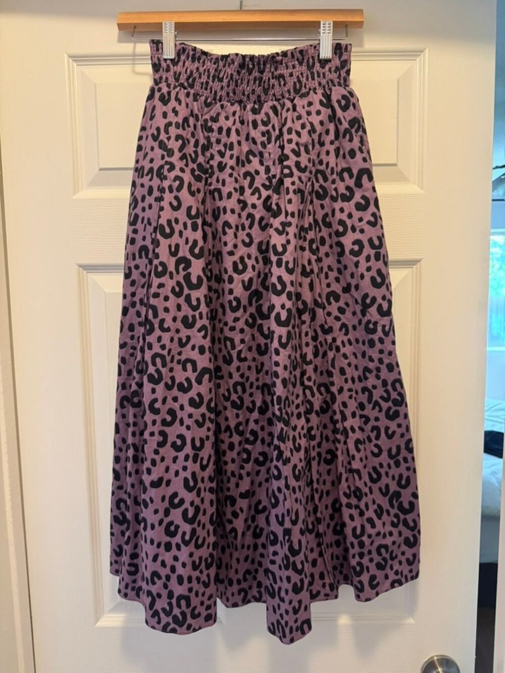 Buru Mauve Leopard Midi Skirt S